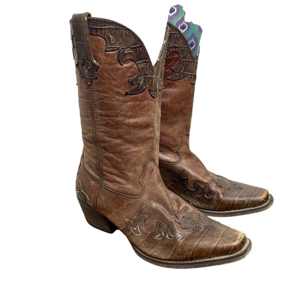DURANGO GAMBLER 12" WESTERN BOOT (DB4434) Size 8.5ee 8 1/2 ee Brown Cowboy‎
